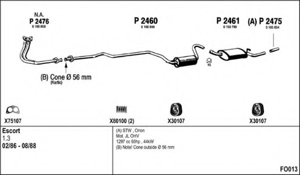 FENNO FO013 Exhaust System